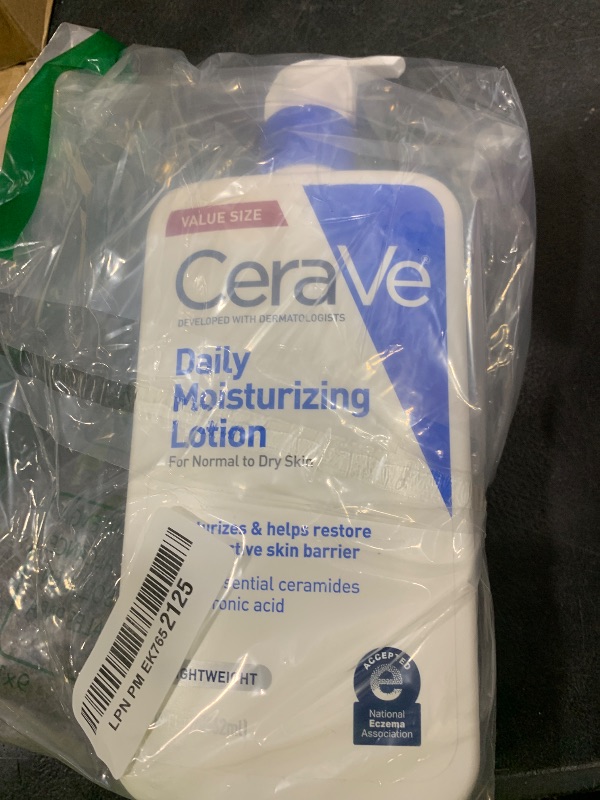 Photo 1 of CeraVe Daily Moisturizing Lotion for Dry Skin, Body Lotion & Face Moisturizer with Hyaluronic Acid and Ceramides, Daily Moisturizer, Fragrance Free, Oil-Free, 19 Ounce