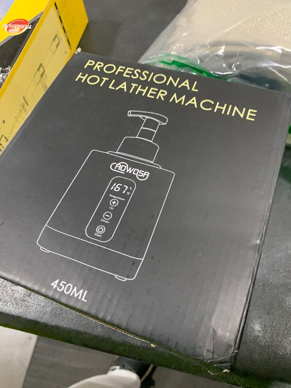 Photo 1 of Hot Lather Machine for Shaving Professional Lather Maker for Men Face Shaving Large Capacity Shaving Foam Machine for Home Use Salon Barber Shop, with 2 Foam Bottle and Temperature Digital Display