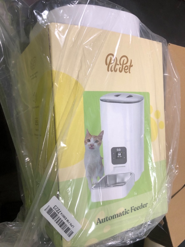 Photo 1 of Smart Automatic Cat Feeder - 6-L Reliable Automatic Cat Food Dispenser with Display LCD Screen for Easy Set Up - (White)