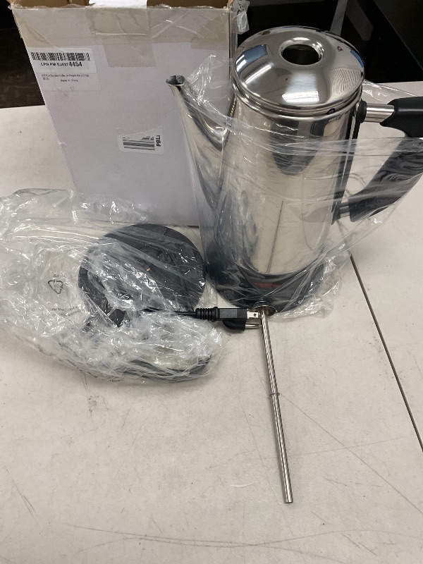 Photo 1 of SOTECH Percolator Coffee Pot Electric Maker with Cool Touch Handle, Clear Brew Progress Knob(12 Cup)