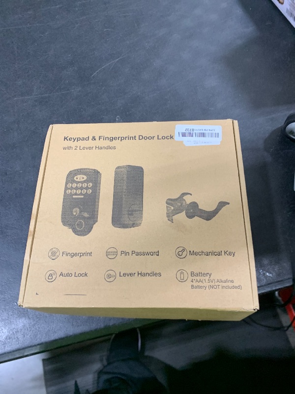 Photo 1 of Keyless Entry Fingerprint Door Lock with 2 Lever Handles - PHYSEN Smart Deadbolt Set for Front Door - Electronic Digital Keypad Lock - Biometric- Auto Lock - Easy Installation - Matte Black