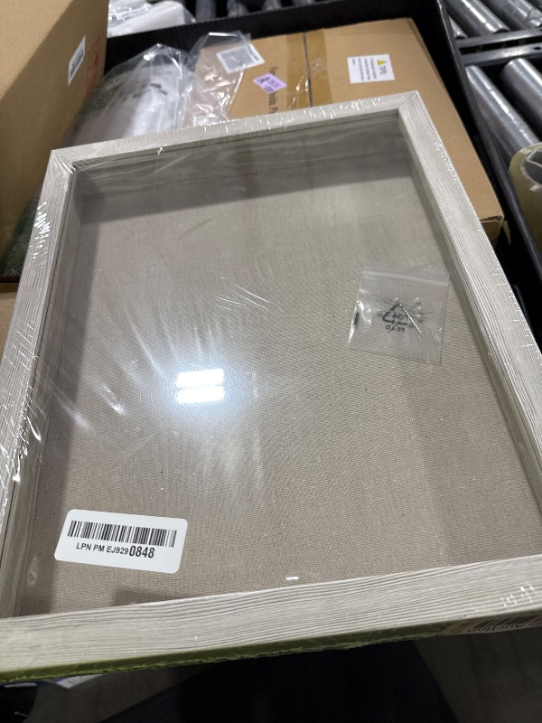 Photo 1 of Americanflat Front Opening 11x14 Shadow Box Frame with Shatter-Resistant Glass - Silhouette Collection - Shadow Box Display Case for Tabletop and Wall Display - Grey Wood