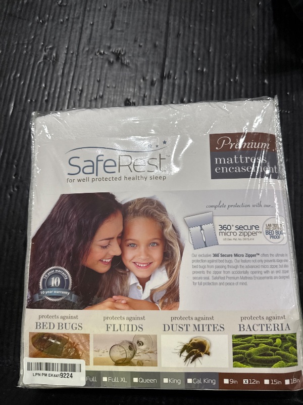 Photo 1 of SafeRest Zippered Mattress Protector - Premium 9-12 Inch Waterproof Mattress Cover for Bed - Breathable, Noiseless Washable Mattress Encasement - Twin