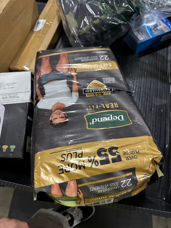 Photo 1 of Depend Real Fit Incontinence Underwear for Men, Disposable, Maximum Absorbency, Small/Medium, Grey, 22 Count, Packaging May Vary
