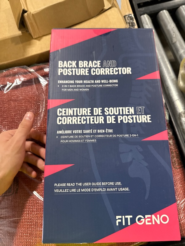 Photo 1 of Fit Geno Back Brace Posture Corrector for Men & Women: Shoulder Straightener Adjustable Full Back Support Pain Relief - Scoliosis Hunchback Spine Corrector (Small)