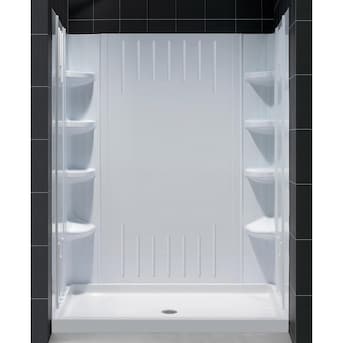 Photo 1 of DreamLine QWALL-3 2 -Piece 36-in W x 60-in L x 76-in H Rectangular Alcove shower kit ( Center Drain) Base