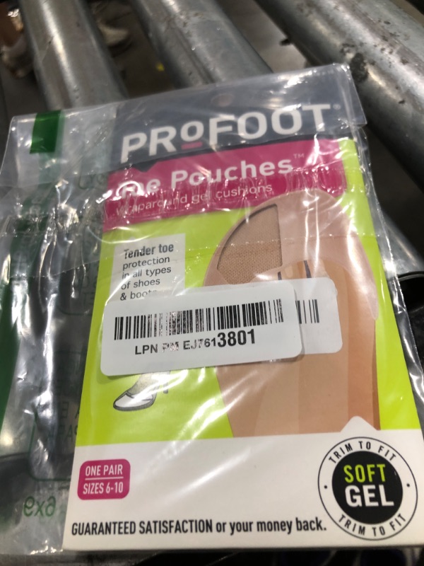 Photo 1 of PROFOOT Toe Pouch Cushions Women's 6-10 (1 Pair) Protects Toes Cushions & Supports Tender Toes Trim to Fit All Shoe Types