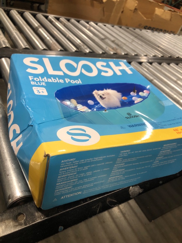 Photo 1 of Sloosh Foldable Dog Kiddie Pool - Portable Hard Plastic Doggie Swimming Pool, Anti-Slip Collapsible Pets Bath Tub Suitable for Kids Indoor Outdoor Backyard Use (48" x 12", Blue)