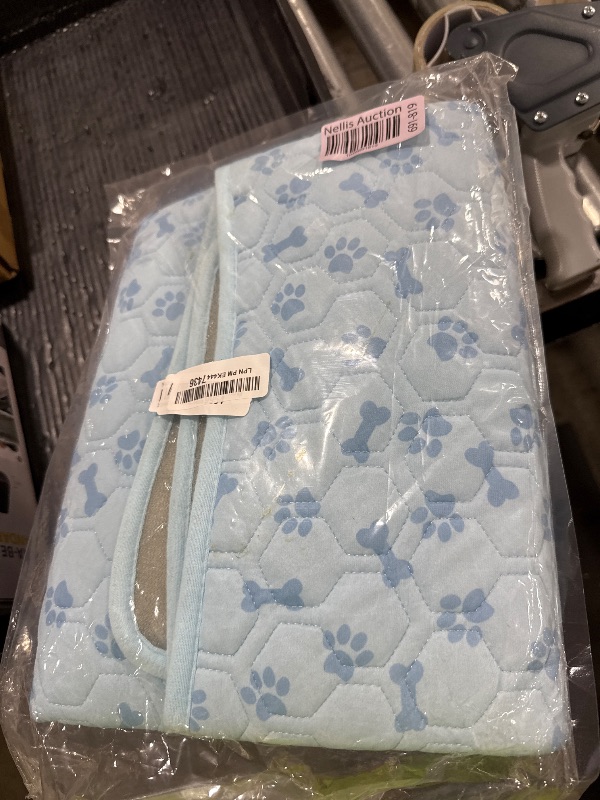 Photo 1 of YAOGEG Upgraded Dog Cooling Mat Blue Ice Silk Cooling Mat for Dogs Cats Indoor/Outdoor Self Sleeping Kennel Pad,Washable & Portable ?