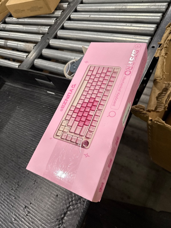 Photo 1 of YUNZII B75 PRO Wireless Mechanical Keyboard,75% Layout with Knob,Hot Swap Gasket Custom Structure,Creamy Pre-lubed Switches,RGB Backlit,Bluetooth/Type-C/2.4G for Win/Mac(Milk Switch,Pink)