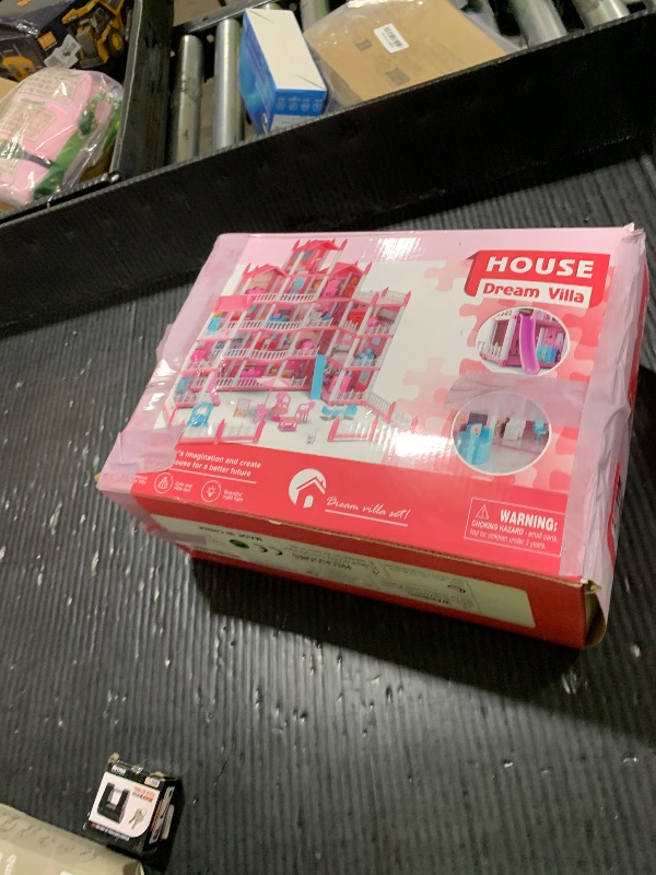 Photo 1 of Big Dream Doll House for Girls with 5 Stories 19 Rooms, Dolls, Mat, LED Light, Furnitures, Puppie, Accessories, Toddler Dollhouse Gift for for 6 7 8 9 10 Year Old Girls Toys