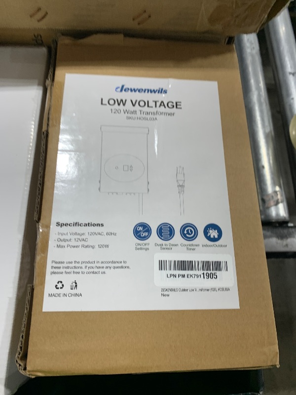 Photo 1 of DEWENWILS 120W Low Voltage Landscape Transformer, Outdoor Transformer with Timer and Photocell Sensor, 120V AC to 12V AC, Weatherproof, for LED Lighting, Spotlight, Pathway Light, ETL Listed