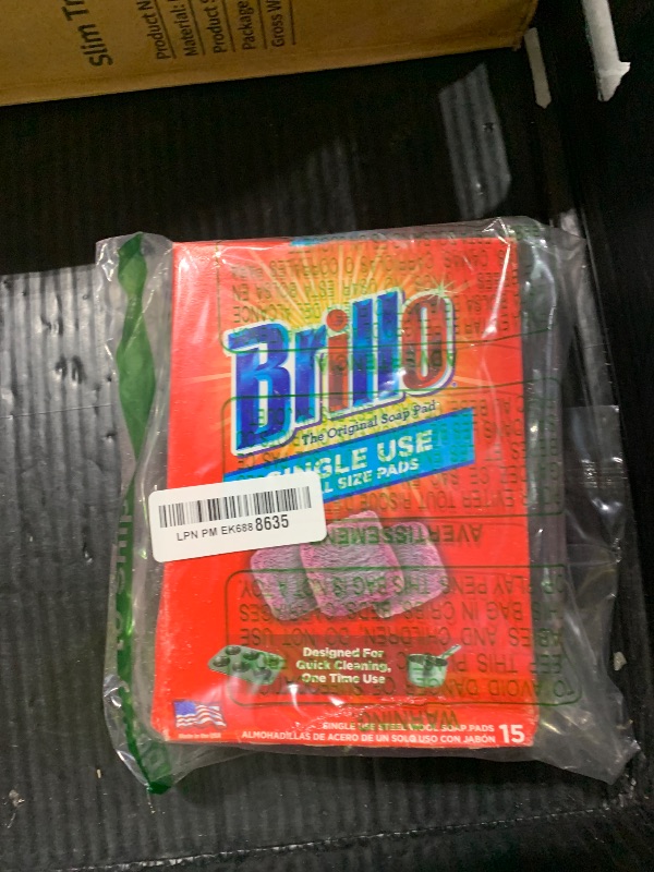 Photo 1 of Brillo Single Use Steel Wool Soap Pads, Smaller Size Original Red Scent, 15 Count Pack of 1
