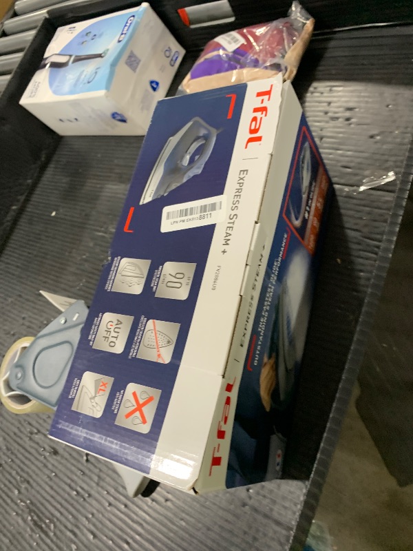 Photo 1 of T-fal, Iron, Express Steam Iron for Clothes, Durilium Soleplate, Precision Tip, 30 Second Auto Shut Off, 1600 Watts, Anti-Drip, Ironing, Blue Clothes Iron, FV2886U0