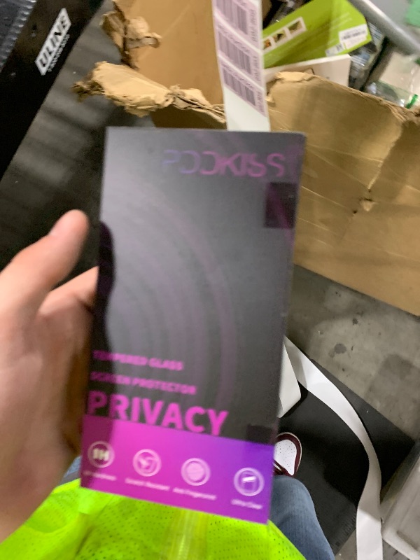 Photo 1 of PDDKISS Compatible for iPhone 15 Plus/iPhone 16 Plus Privacy Screen Protector Tempered Glass 6.7 Inch, Purple Gradient Anti Spy Anti Blue Light HD Easy Installation