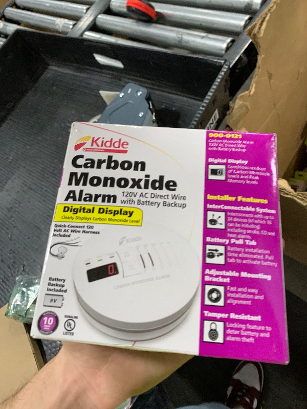 Photo 1 of Kidde Hardwired Carbon Monoxide Detector with 9-Volt Battery Backup, Digital LED Display 5.75 diameter x 1.8 depth