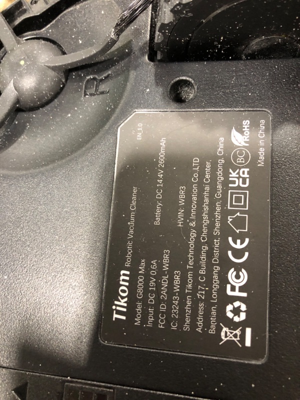 Photo 1 of Tikom Robot Vacuum and Mop Combo, 5000Pa Robotic Vacuum Cleaner, 150 Min Max, App & Remote Control, Ideal for Hard Floor, Carpet, Pet Hair, Self-Charge(G8000 Max)