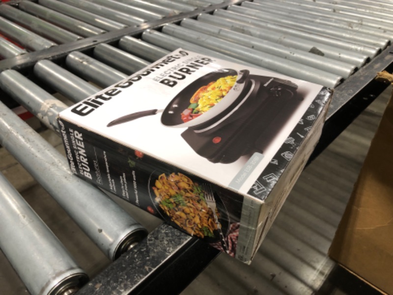 Photo 1 of Elite Gourmet ESB-301BF Countertop Single Cast Iron Burner, 1000 Watts Electric Hot Plate, Temperature Controls, Power Indicator Lights, Easy to Clean, Black