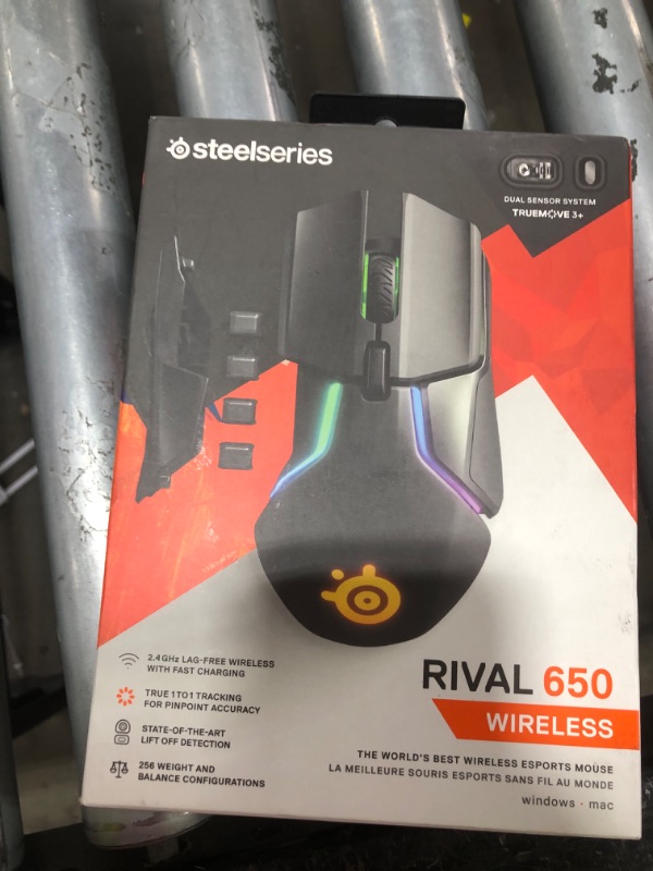 Photo 1 of SteelSeries Rival 650 - Quantum Wireless Gaming Mouse - Rapid Charging Battery - Low 0.05 Lift-Off Distance - 256 Weight Configurations