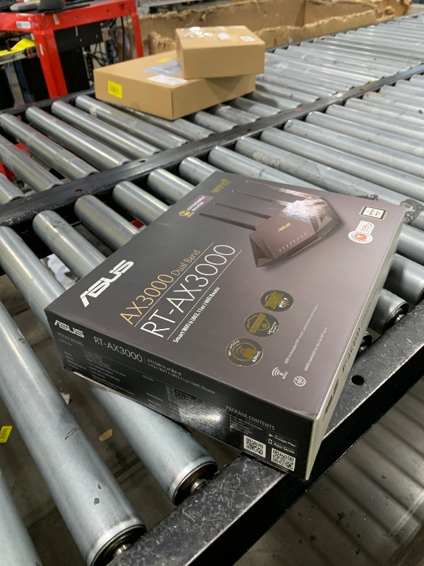 Photo 1 of ASUS RT-AX3000 Ultra-Fast Dual Band Gigabit Wireless Router - Next Gen WiFi 6, Adaptive QoS, and AiProtection by Trend Micro | 1x WAN, 4x 1G LAN, 1x USB 3.0 - AiMesh Compatible