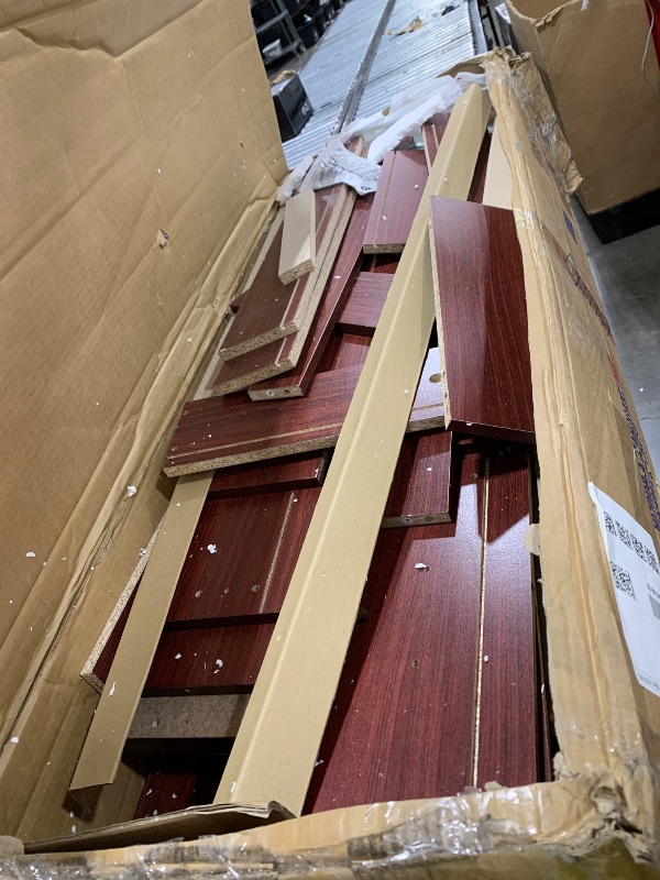 Photo 1 of HODEDAH 7 Drawer Wood Dresser for Bedroom, 31.5 inch Wide Chest of Drawers, with 2 Locks on the Top Drawers, Storage Organization Unit for Clothing, Mahogany