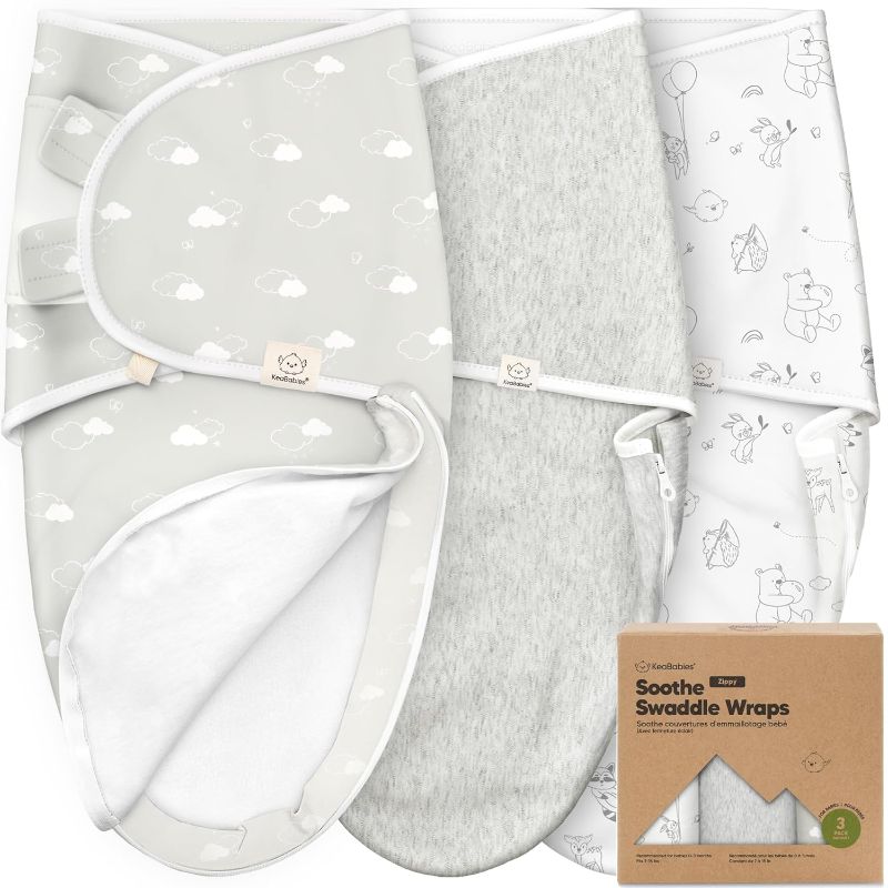 Photo 1 of Baby Swaddle Sleep Sacks with Zipper - 3-Pack Swaddles for Newborns 0-3 Months, Infant, Baby Girls, Boys, Soft & Durable Newborn Sleep Sack, Easy Diaper Change Swaddling Blanket (Aspire)