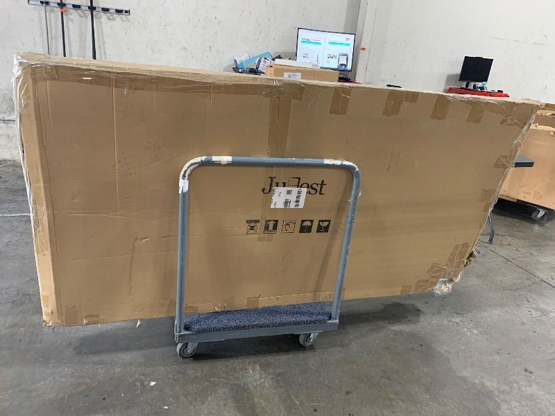 Photo 1 of JUBEST Sliding Closet Door 72"(Double 37") x80, 5-Lite Steel Frame Bypass Primed Door with Top & Bottom Track Kits, Preassembled Panels with Paintable Surface, Durable & Sturdy