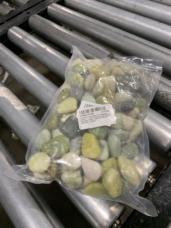Photo 1 of FANTIAN 5 lbs Green River Rocks for Plants, 1-2 Inch Polished Jade Pebbles for Indoor Plants, Decorative Rocks for Succulent, Landscaping, Vases, Yard and Garden