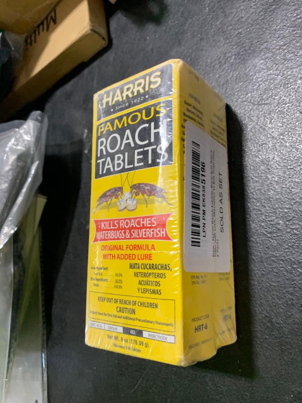 Photo 1 of Harris  Tablets, Boric Acid Roach Killer with Lure, Alternative to Bait Traps (6oz, 2-Pack)