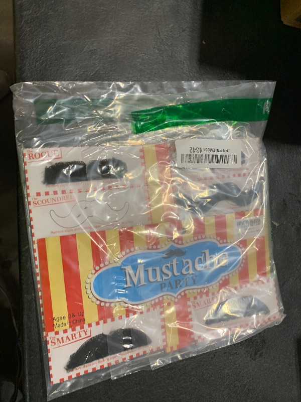 Photo 1 of Road Island Novelty 3.5" Black Fake Mustaches, Pack of 12