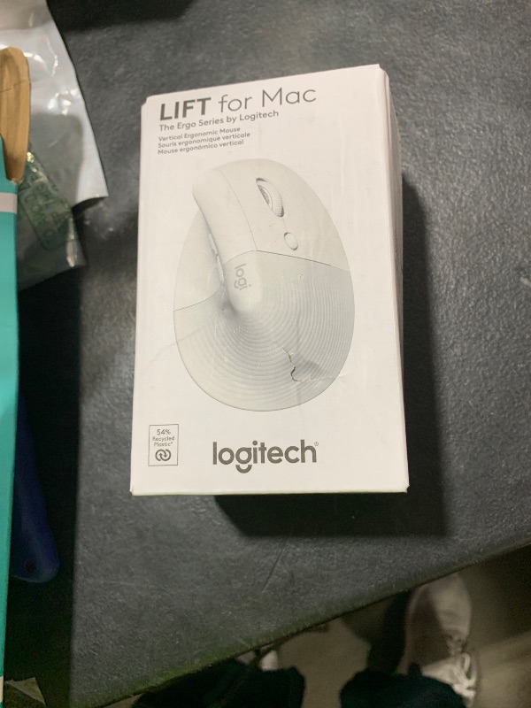 Photo 1 of Logitech Lift for Mac Wireless Vertical Ergonomic Mouse, Bluetooth, Quiet Clicks, Silent Smartwheel, 4 Customizable Buttons, for macOS/iPadOS/MacBook Pro/Macbook Air/iMac/iPad - Off White