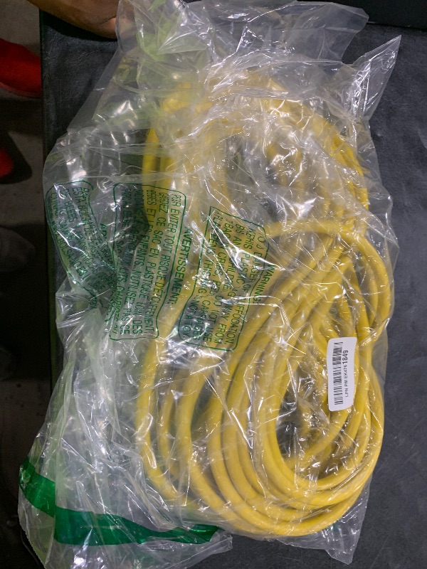 Photo 1 of BBOUNDER Outdoor Extension Cord 50 FT Waterproof, 12/3 SJTW Heavy Duty 15A 1875W, Flexible 100% Copper 3 Prong Cords for Commercial Use and High Power Appliance, Yellow