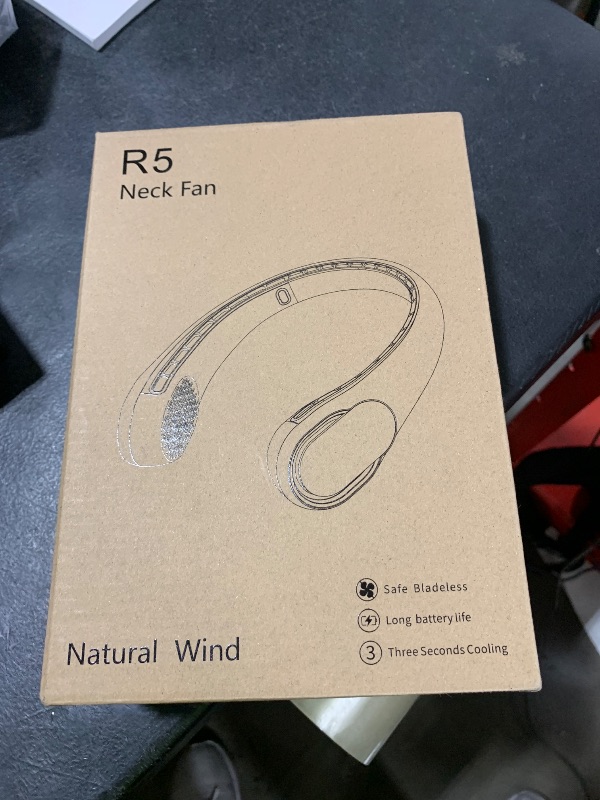 Photo 1 of FrSara Neck Fan, Portable Personal Fan Strong Wind, 5200mAh, Air Volume,360° Cooling, No Hair Twisting, Air Volume On 2 Sides, Non-Slip, Quick Charge, Long Use Time, Gift for Dad, Father, Women