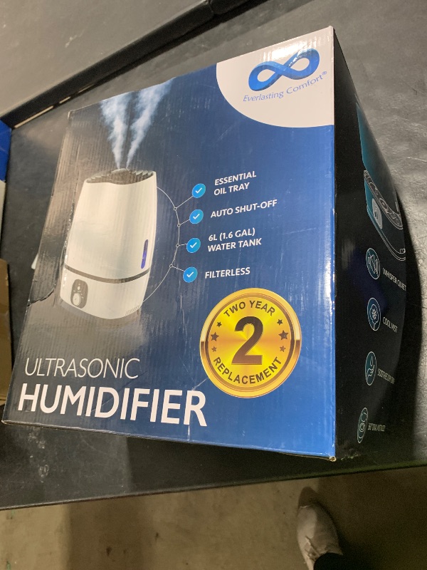Photo 1 of Everlasting Comfort Cool Mist Humidifiers for Bedroom 6L - Humidifier Large Room No-Filter, Quiet Air Humidifier for Plants, Allergies, Dry Skin, Congestion, 50 Hr Run Time, Easy Clean