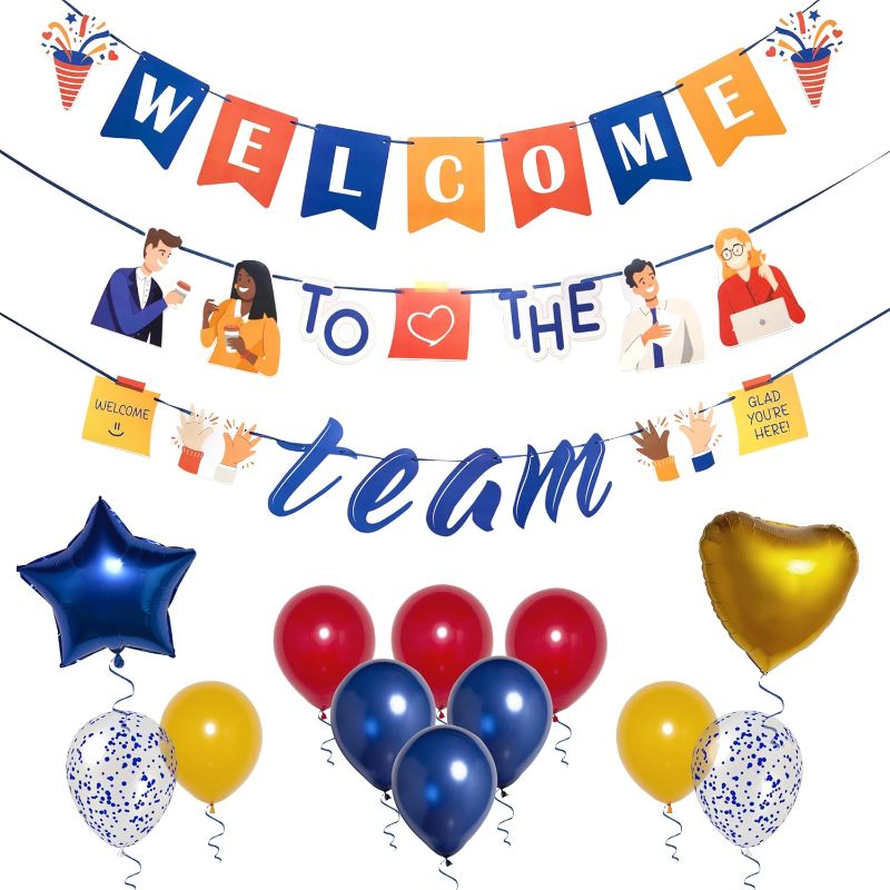 Photo 1 of Pirese Welcome To The Team Banner, Welcome Banner Decorations, Welcome to the Team Decorations Office Party | Employee Appreciation Banner | Welcome Banner for Office | Welcome Decorations for Office