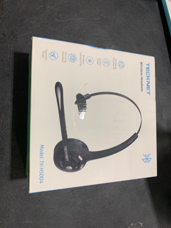 Photo 1 of TECKNET Bluetooth Headset, Wireless Headset with Noise Canceling Microphone for Trucker, On-Ear Bluetooth Headphone with Mute Mic for Work
