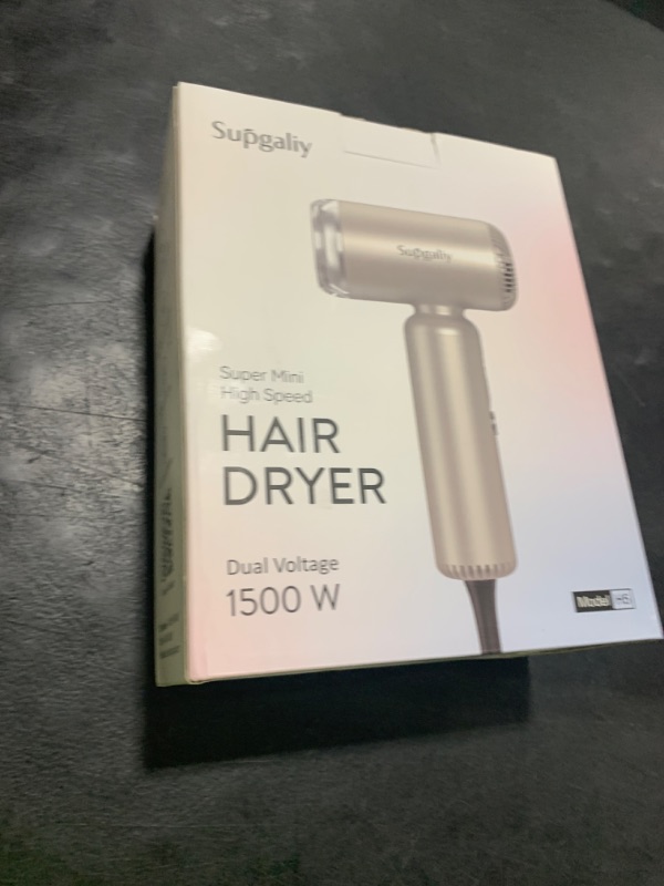 Photo 1 of SUPGALIY Dual Voltage Hair Dryer, High-Speed Ionic Blow Dryer for Fast Drying, Travel Compact Hair Blow Dryer with Magnetic Curly Diffuser for Home, Portable Hairdryer International 110-240V