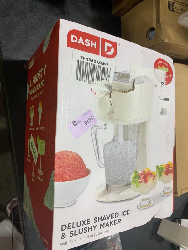 Photo 1 of Dash Deluxe Shaved Ice & Slushie Maker with Serving Pitcher, 1L, Multi-Purpose Ice Shaver Machine for Homemade Shaved Ice, Snow Cones, Slushies, Cocktails & More - Cream