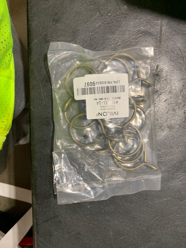 Photo 1 of Ivilon Drapery Eyelet Curtain Rings - 1.7" Ring for Curtain Hook Pins, Set of 14 - Antique Brass