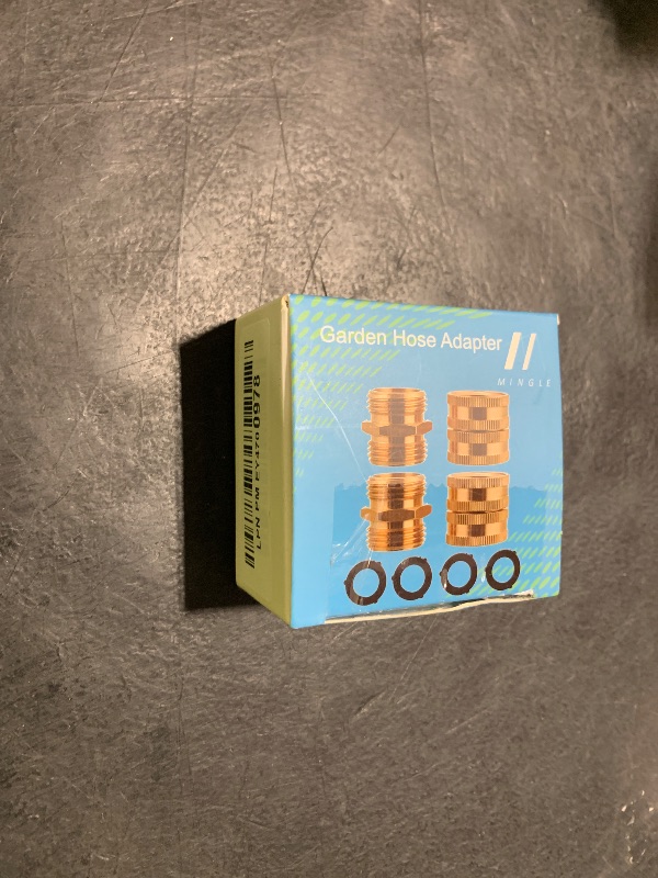 Photo 1 of M MINGLE Garden Hose Adapter, Male to Male, Female to Female, 3/4 Inch Brass Connector, 4-Pack with Extra 4 Washers