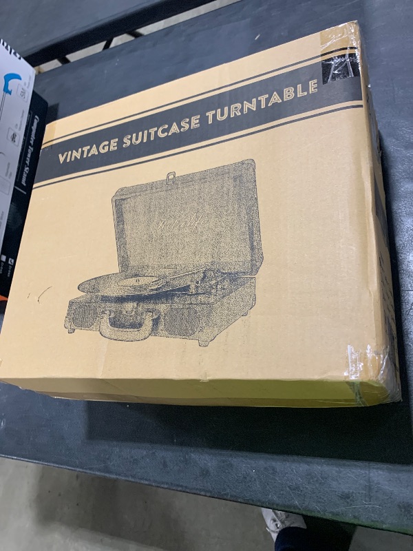 Photo 1 of Vinyl Record Player 3-Speed Bluetooth Suitcase Portable Belt-Driven Record Player with Built-in Speakers RCA Line Out AUX in Headphone Jack Vintage Turntable