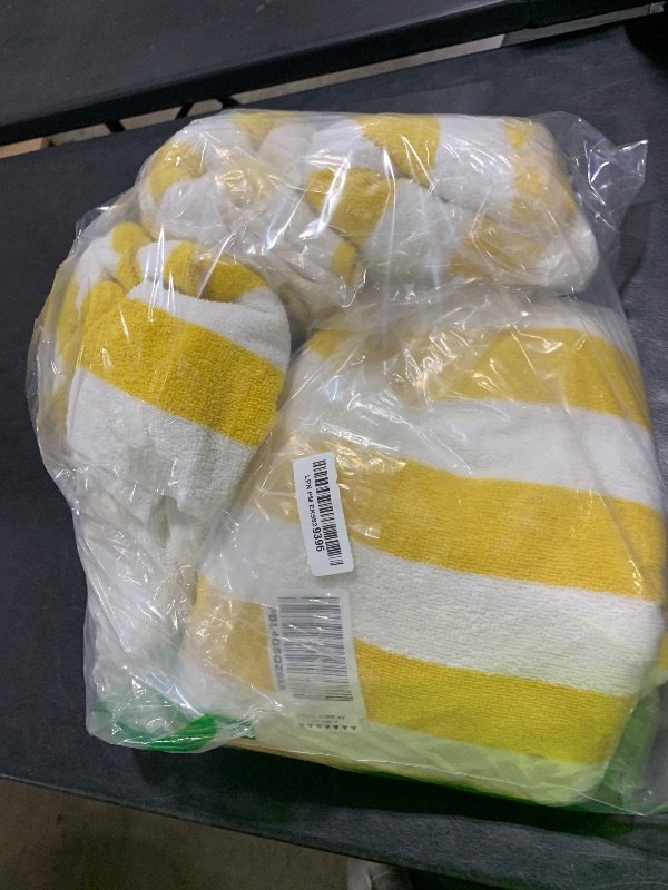 Photo 1 of Salt Earth Cotton Striped Beach Cabana Towel, 6 Pack - 30"x60" Quick Dry Towels, Pool Essentials, Travel, Gym & Bathroom Towels, Oversized Beach Vacation Essentials (Lemon Yellow)