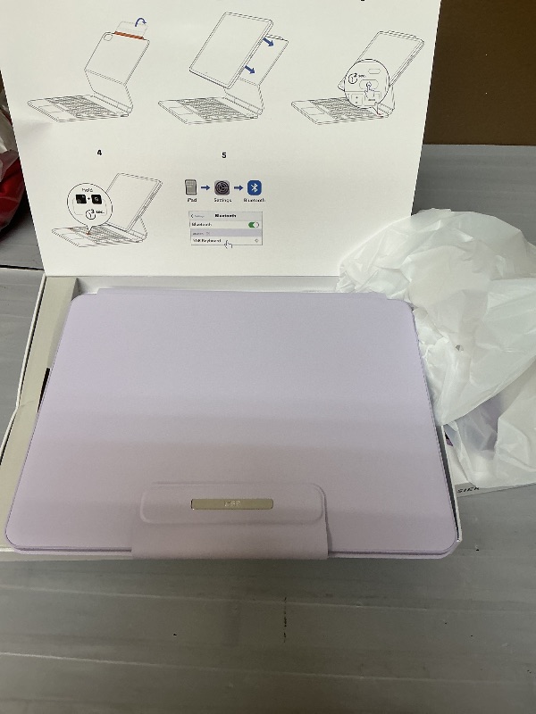 Photo 1 of ESR iPad Air 13" (M3/M2, 2025/2024) & iPad Pro 12.9" (6th/5th/4th/3rd Gen) Case with Keyboard, Magic Keyboard, Easy-Set Floating Cantilever Stand, Precision Multi-Touch Trackpad, Rebound Series,Purple
