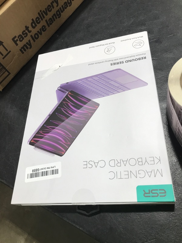 Photo 1 of ESR iPad Air 13" (M3/M2, 2025/2024) & iPad Pro 12.9" (6th/5th/4th/3rd Gen) Case with Keyboard, Magic Keyboard, Easy-Set Floating Cantilever Stand, Precision Multi-Touch Trackpad, Rebound Series,Purple
