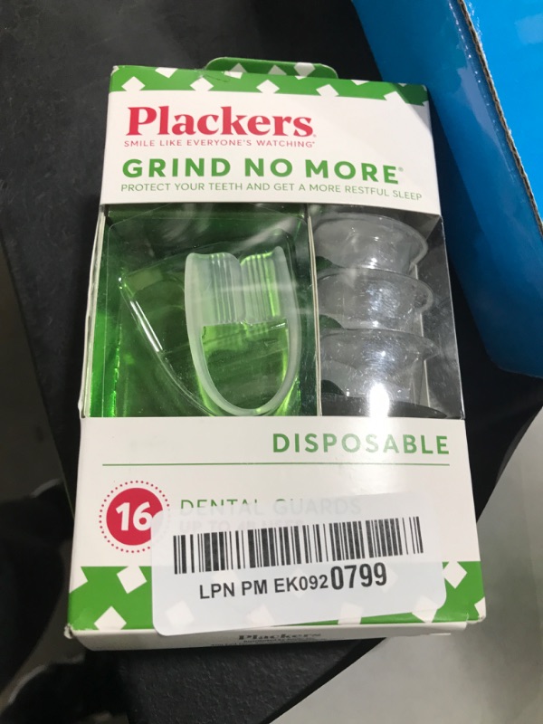 Photo 1 of Plackers Grind No More Night Guard, Nighttime Protection for Teeth, BPA Free, Sleep Well, Ready to Wear, Disposable, One Size Fits All, 16 Count