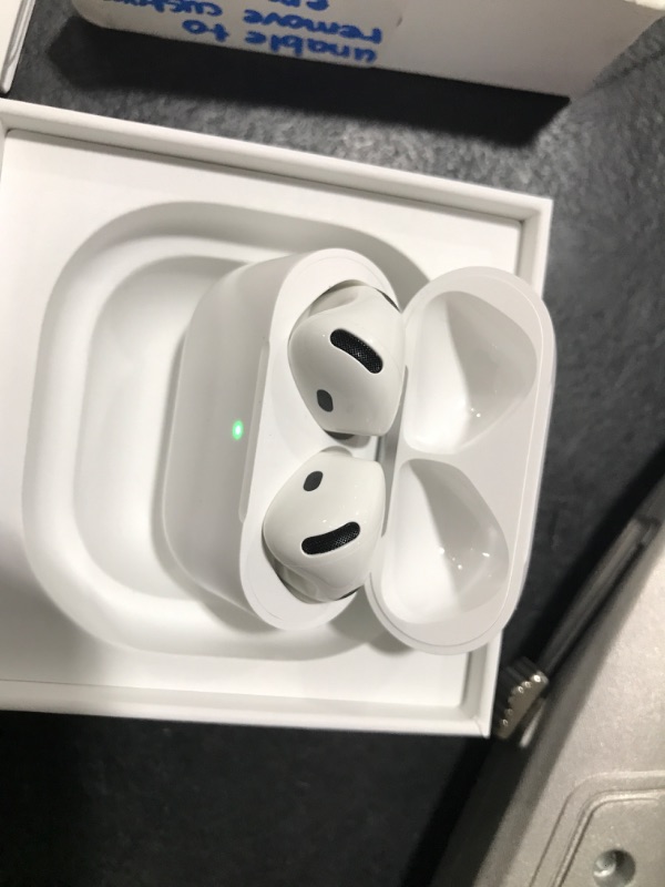 Photo 1 of Apple AirPods 4 Wireless Earbuds, Bluetooth Headphones, with Active Noise Cancellation, Adaptive Audio, Transparency Mode, Personalized Spatial Audio, USB-C Charging Case, Wireless Charging, H2 Chip