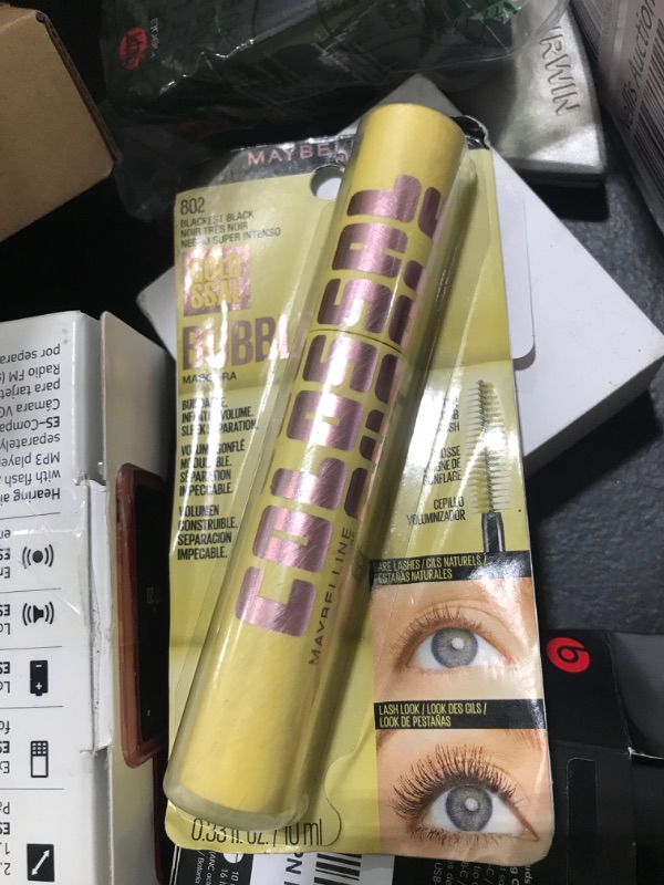 Photo 1 of Maybelline The Colossal Bubble Washable Mascara, Buildable Mascara Volume and Length Formula for Bold, Separated Lashes, Blackest Black, 1 Count