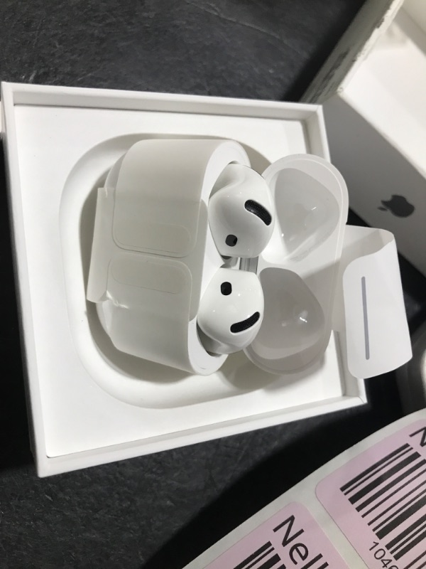 Photo 1 of Apple AirPods 4 Wireless Earbuds, Bluetooth Headphones, with Active Noise Cancellation, Adaptive Audio, Transparency Mode, Personalized Spatial Audio, USB-C Charging Case, Wireless Charging, H2 Chip