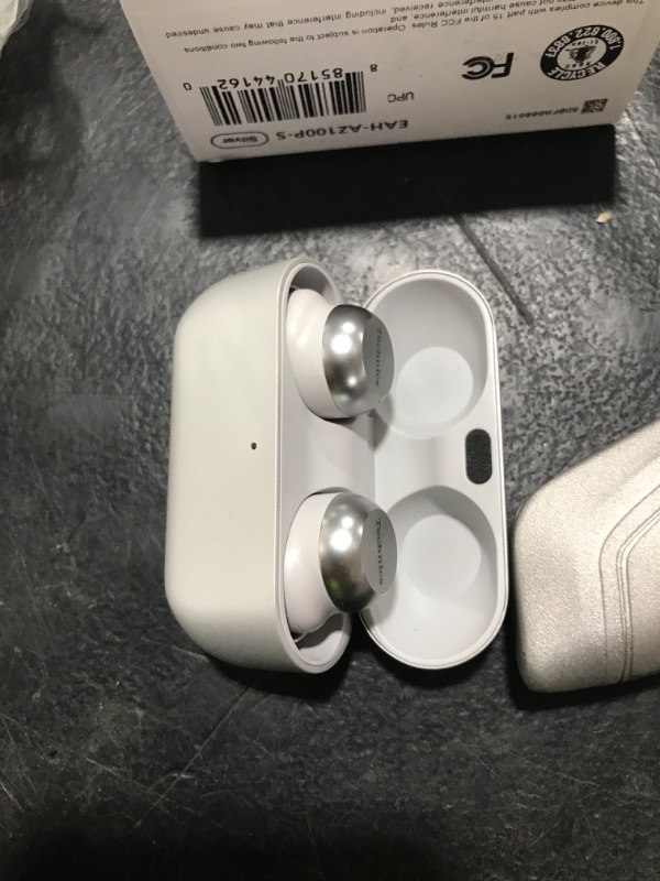 Photo 1 of Technics Reference Class Hi-Fi Wireless Earbuds, Dolby Atmos with Head Tracking, Adaptive Noise Cancelling, 3 Device Multipoint, 10-hr Battery, Wireless Charging, Improved Fit - EAH-AZ100-S (Silver)
