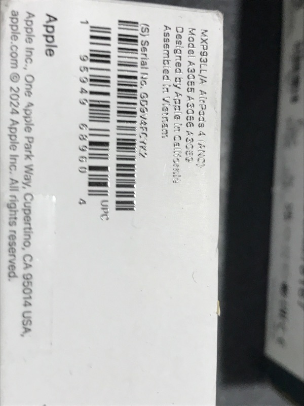 Photo 1 of Apple AirPods 4 Wireless Earbuds, Bluetooth Headphones, with Active Noise Cancellation, Adaptive Audio, Transparency Mode, Personalized Spatial Audio, USB-C Charging Case, Wireless Charging, H2 Chip